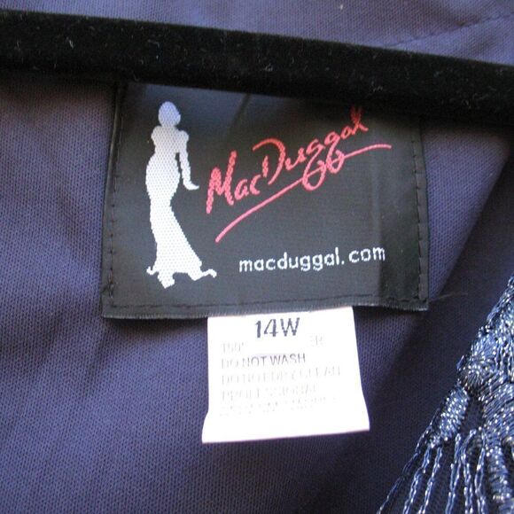 Mac Duggal 67438 Womens Plus EMBELLISHED ILLUSION LONG SLEEVE WRAP OVER A LINE - Picture 11 of 12